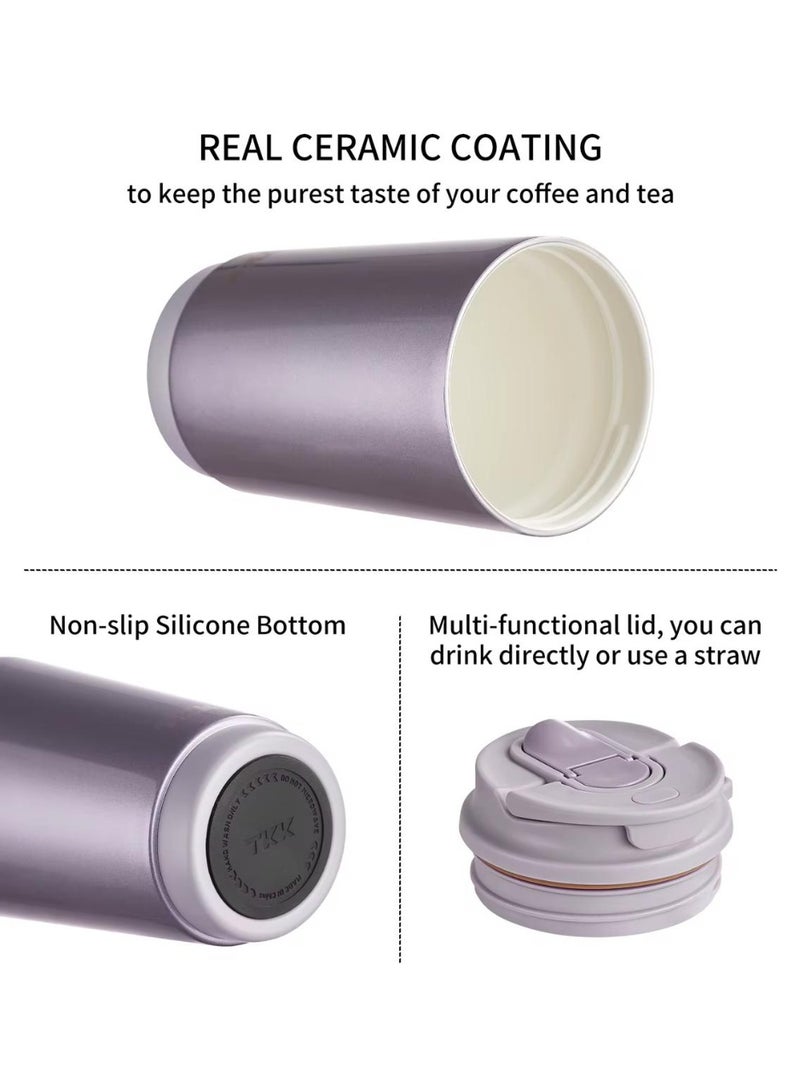 TKK Premium Quality Stainless Steel SUS316, Ceramic Coated Travel Coffee Mug , Perfect Daily Companion – 400ml-Black - Image 5