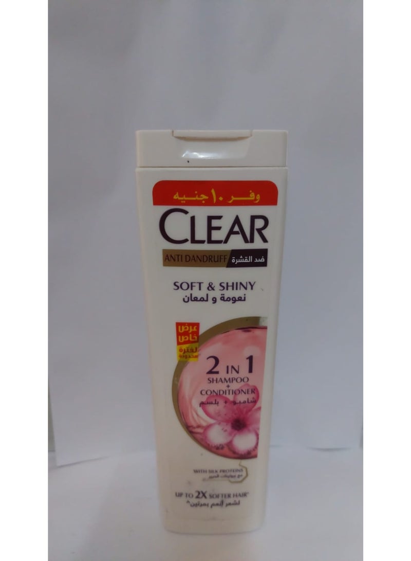 Clear Anti-Dandruff Shampoo + 2-in-1 Smooth & Shiny Conditioner for Women 360ml