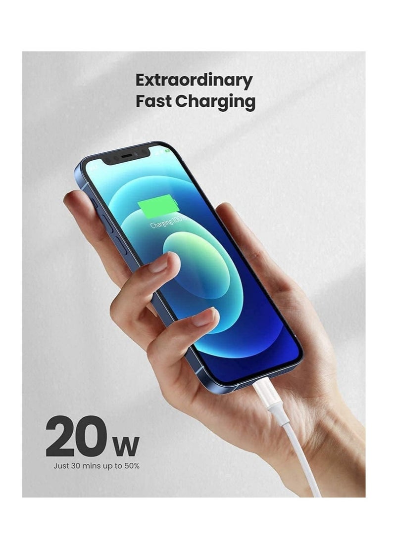 Raxoom 20W Fast Charging Compaible For iphone 12 mini/12/12 Pro/13/13 pro/13 promax/13mini,Type C to Lightning Cable[MFi Certified] USB C to Apple PD Cable Fast Charger, iPad, Macbook (White 1M) - Image 4
