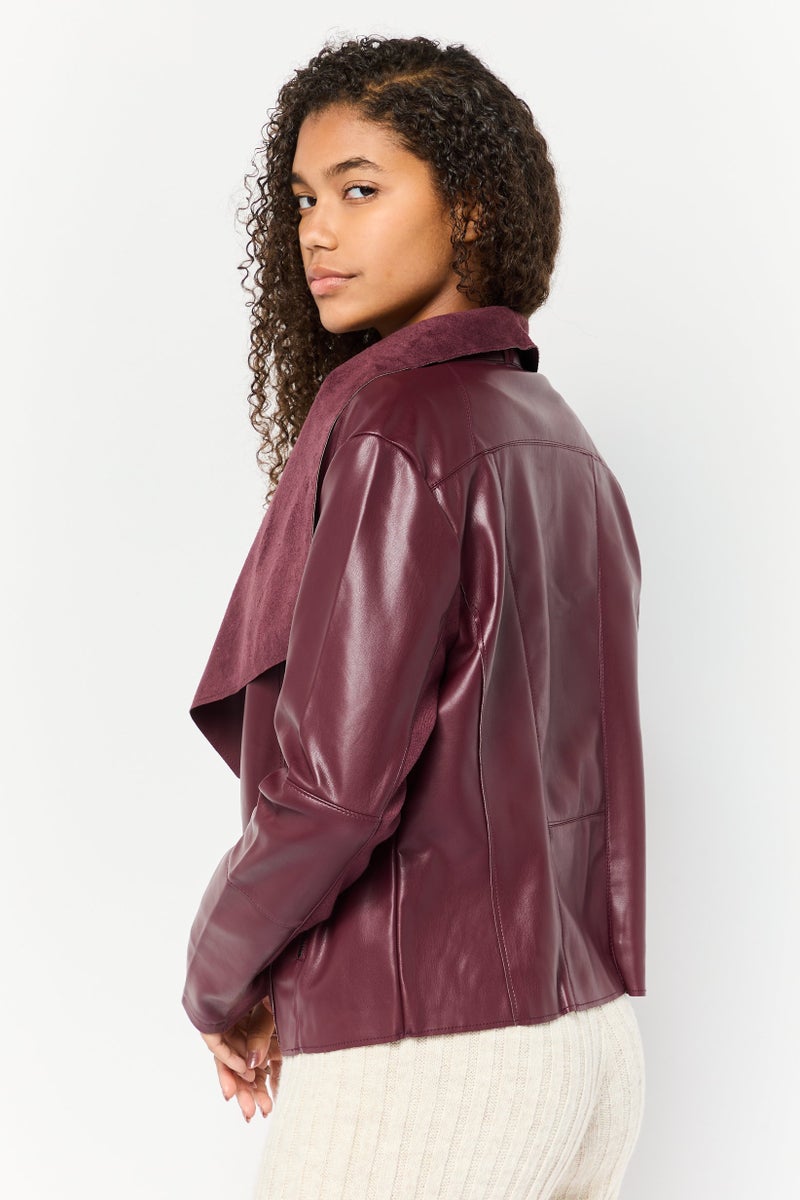 Bagatelle Women Plain Motor Jackets, Brown - Image 3