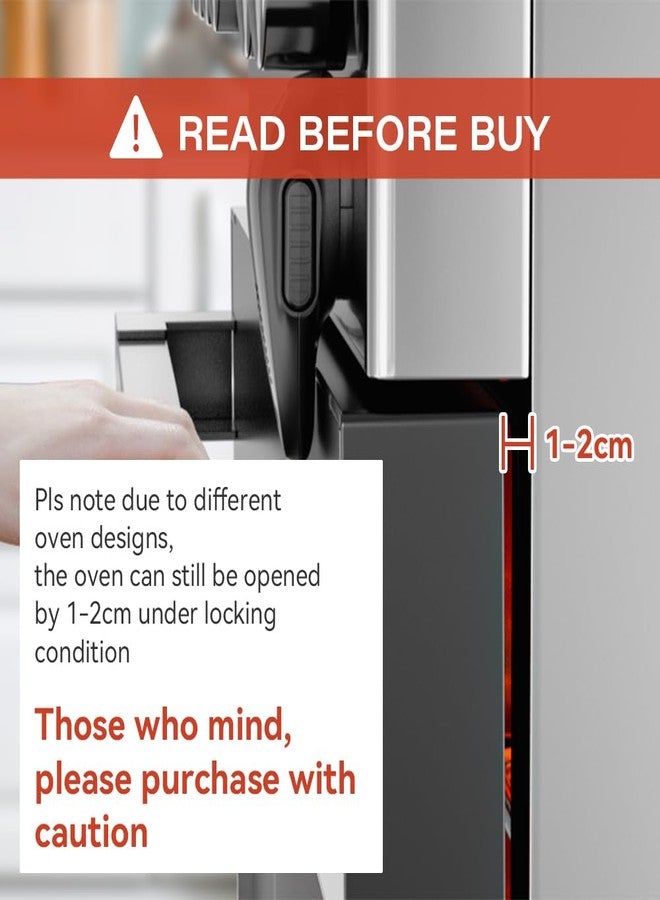 Eudemon Mom's Choice Gold Awards Winner - EUDEMON 1 Pack Childproof Oven Door Lock, Oven Front Lock Easy to Install & Heat-Resistant Material no Tools Need or Drill (Black)(ONLY for Flat Surface) - Image 2