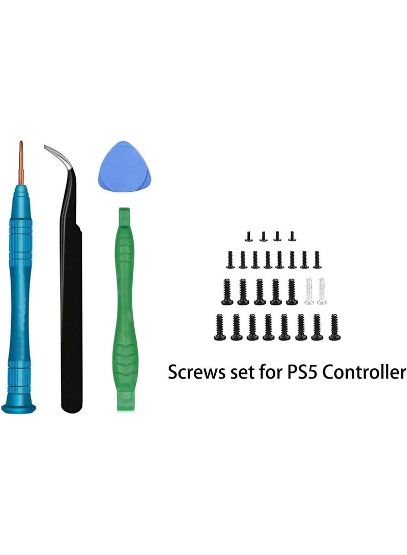 موثوقية التنبؤ 4 قطع من عصا التحكم التناظرية ثلاثية الأبعاد لوحدة تحكم PS5، مجموعة أدوات إصلاح عصا التحكم متوافقة مع وحدة تحكم بلاي ستيشن 5 اللاسلكية DualSense، عصا تحكم بديلة تالفة بسبب الانجراف مع مفك براغي - Image 5