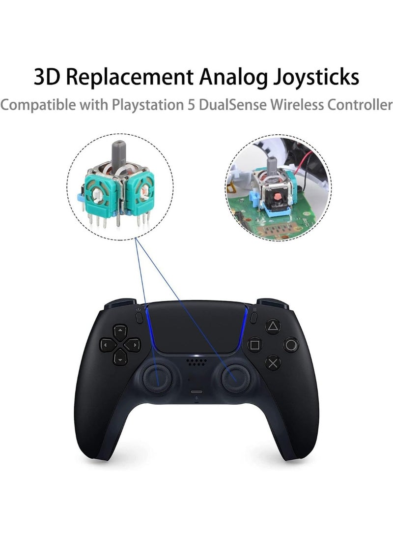 موثوقية التنبؤ 4 قطع من عصا التحكم التناظرية ثلاثية الأبعاد لوحدة تحكم PS5، مجموعة أدوات إصلاح عصا التحكم متوافقة مع وحدة تحكم بلاي ستيشن 5 اللاسلكية DualSense، عصا تحكم بديلة تالفة بسبب الانجراف مع مفك براغي - Image 2