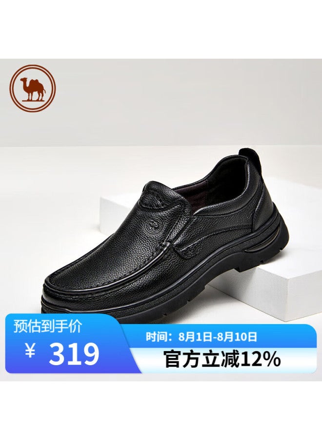 CAMELJEANS Luotuopai Leather Shoes, Soft Cowhide, Business Casual Commuter Men's Shoes, Comfortable Height-increasing Shoes, P15a211016, Black, Size 41 - Image 1