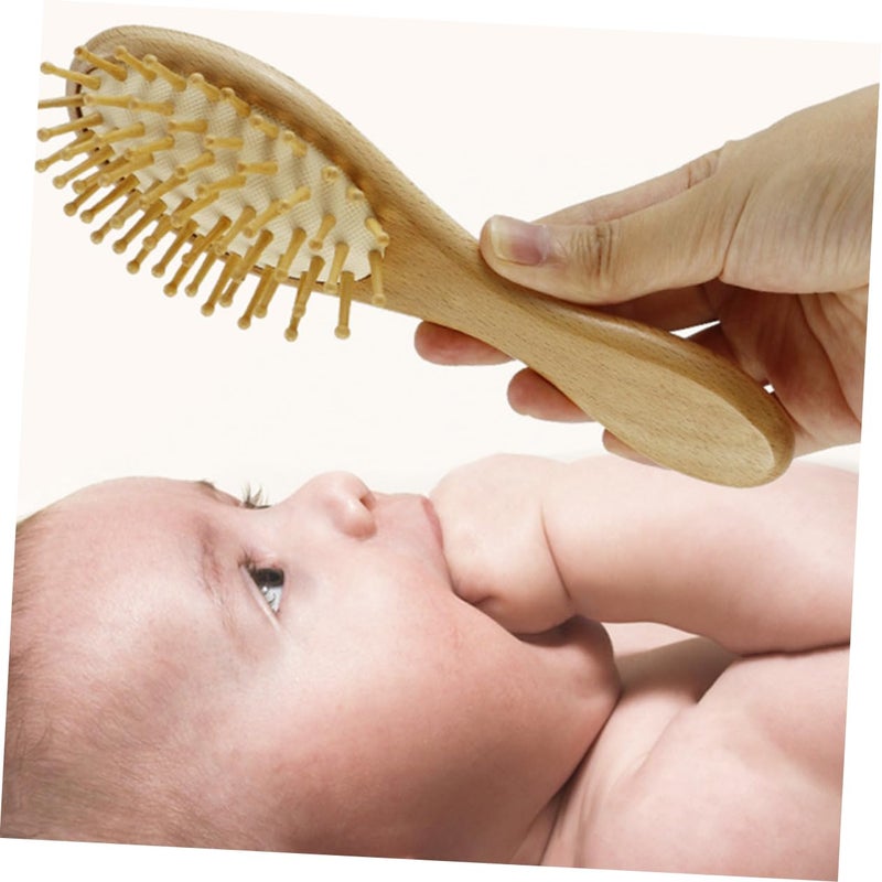 3Pcs Baby Bath Brush Set With Handle Comb Soft Bristles For Scalp Care Newborn - Image 4