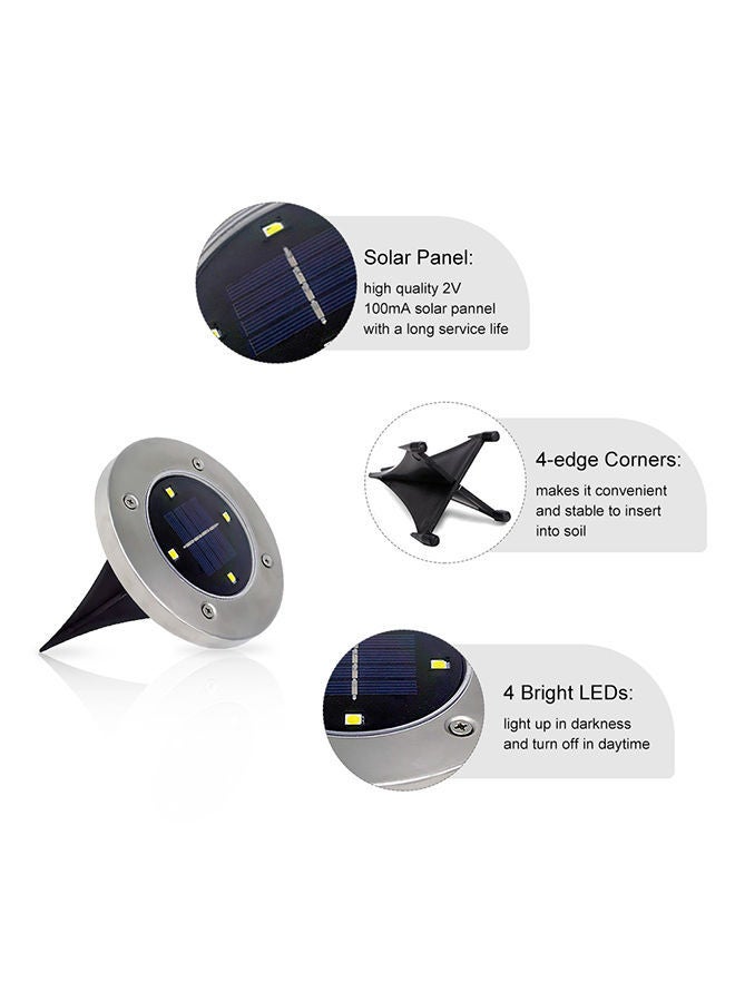 نيبمينينت مصباح خارجي أرضي للحديقة مكون من 4 أضواء LED يعمل بالطاقة الشمسية ومقاوم للماء أبيض دافئ 0.14كيلوجرام - Image 2