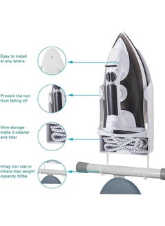 MIXDE Ironing Board Holder, Wall Mounted Storage Organizer, Electric Iron Holder Household Bathroom Shelf with Heat Resistant Tray Storage Organizer Easily Mount Against Wall, White  - Image 3