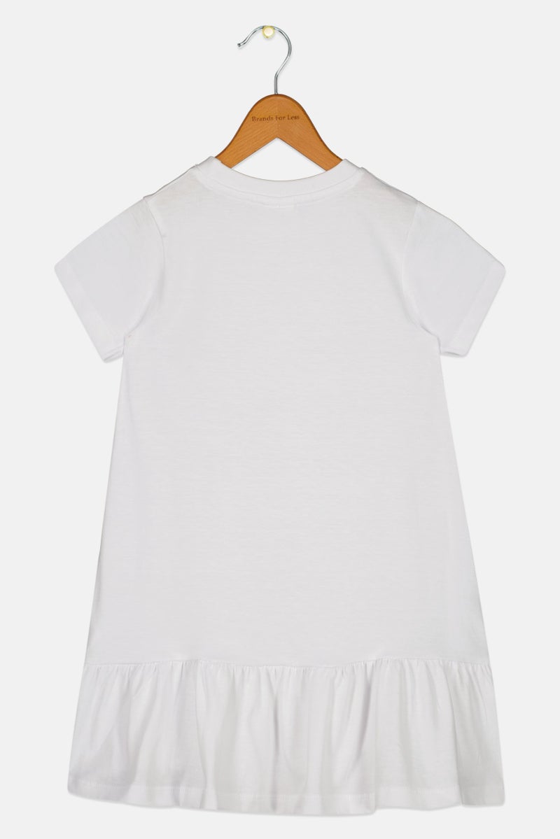 Peanuts Kids Girl Graphic Print Dress, White - Image 3