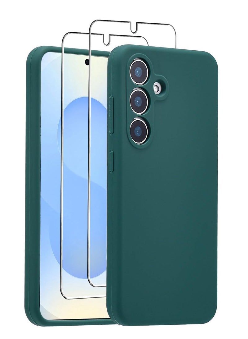 BORTONY Samsung Galaxy S25 Plus Case Cover Liquid Silicone Gel Rubber Soft Case with 2-Pack Tempered Glass 9H Hardness HD Crystal Clear Glass for Samsung Galaxy S25 Plus 6.2-inch - Image 1