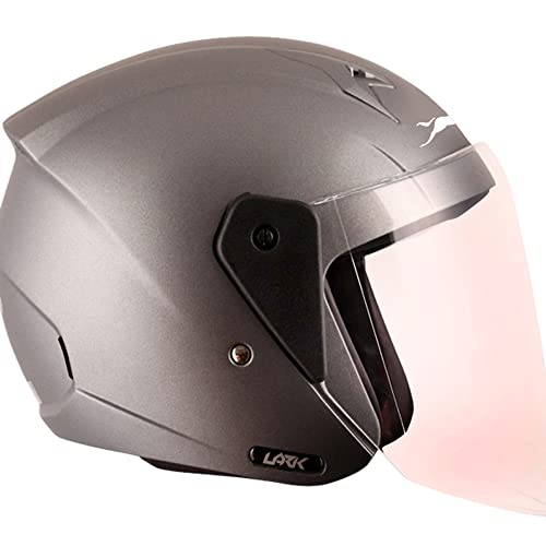 TVS Open Face Helmet for Men and Women, ISI DOT Certified, Matt Finish, Clear Visor, Colour: Grey, Size: M - Image 2