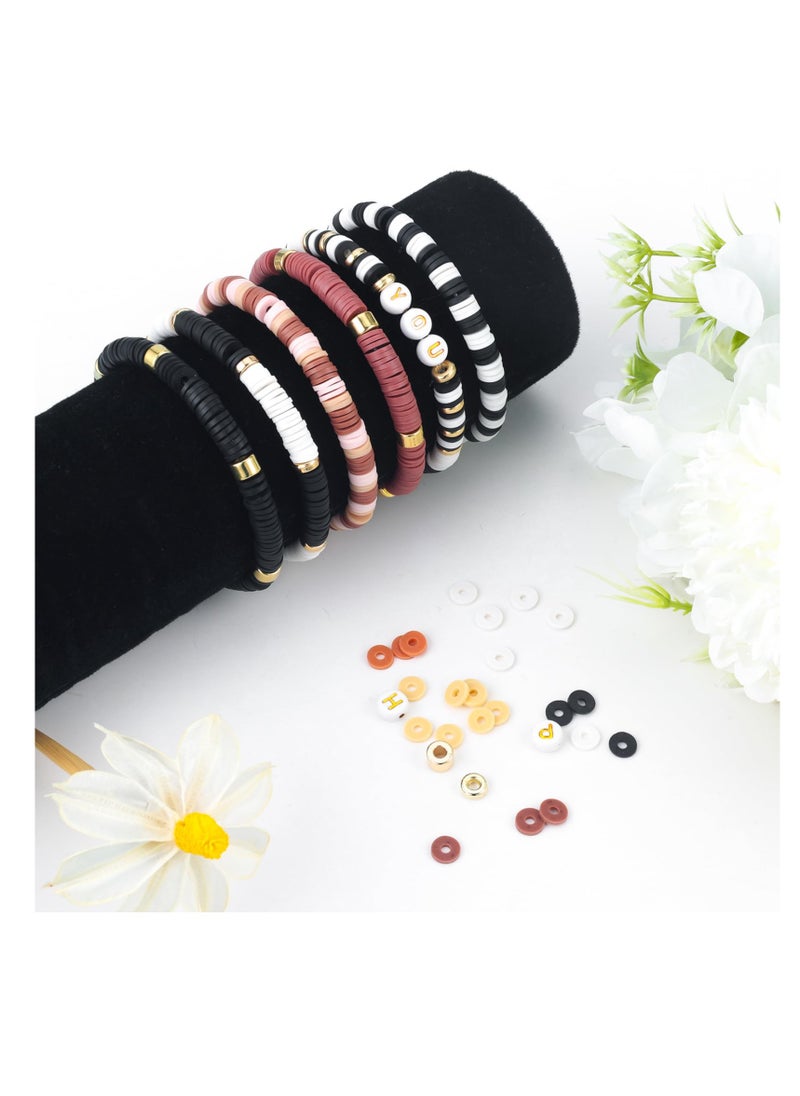 SYOSI - 2414 Pcs Clay Bead Bracelet Making Kit, Clay Bead Friendship Bracelets Kit, Polymer Clay Beads Natural Color Bracelet Making, DIY for Bracelet Jewelry Making Kit, for Girls Adults Jewelry Making - Image 1