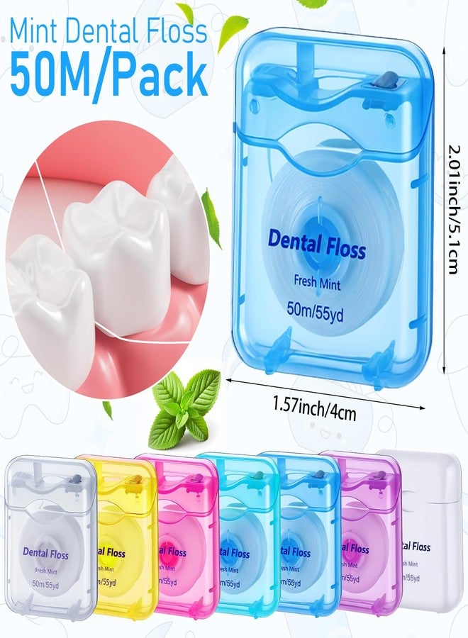 Wanmu 42Pack Dental Floss Bulk 50m Each Mint Travel Dental Floss, Mint Waxed Mini Travel Size Tooth Flosses Picks Pack Individually Wrapped for Oral Care Teeth Protection, Multicolor - Image 2