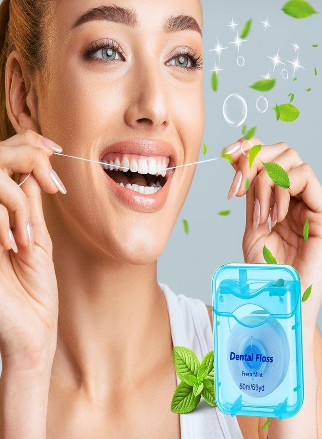 Wanmu 42Pack Dental Floss Bulk 50m Each Mint Travel Dental Floss, Mint Waxed Mini Travel Size Tooth Flosses Picks Pack Individually Wrapped for Oral Care Teeth Protection, Multicolor - Image 5