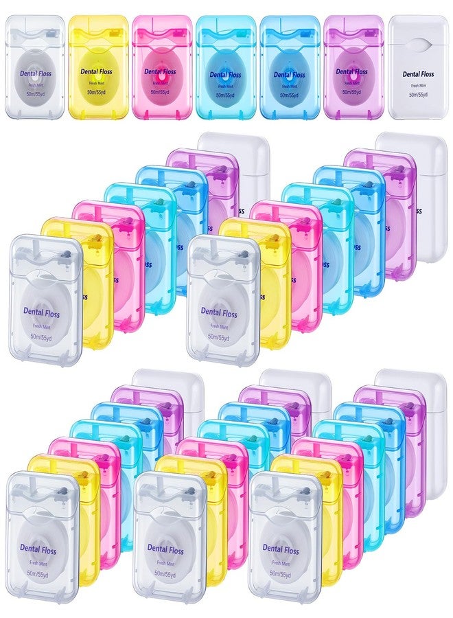 Wanmu 42Pack Dental Floss Bulk 50m Each Mint Travel Dental Floss, Mint Waxed Mini Travel Size Tooth Flosses Picks Pack Individually Wrapped for Oral Care Teeth Protection, Multicolor - Image 1