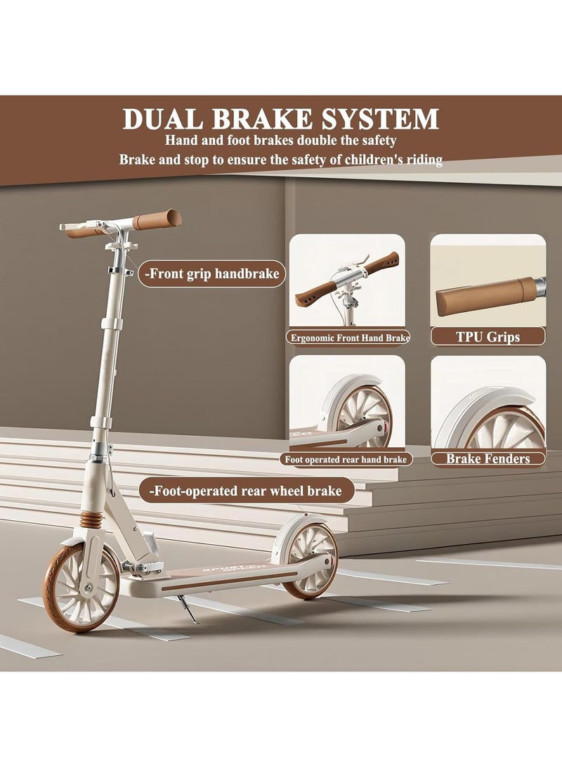 Generic Foldable Kick Scooter for Kids, Teens & Adults (Ages 6-12) – Lightweight & Durable, Perfect for Campus Travel & Outdoor Rides (Brown) - Image 4