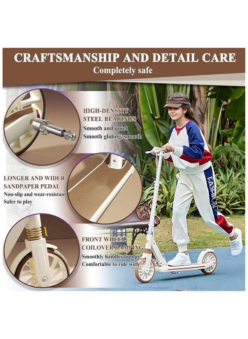 Generic Foldable Kick Scooter for Kids, Teens & Adults (Ages 6-12) – Lightweight & Durable, Perfect for Campus Travel & Outdoor Rides (Brown) - Image 5