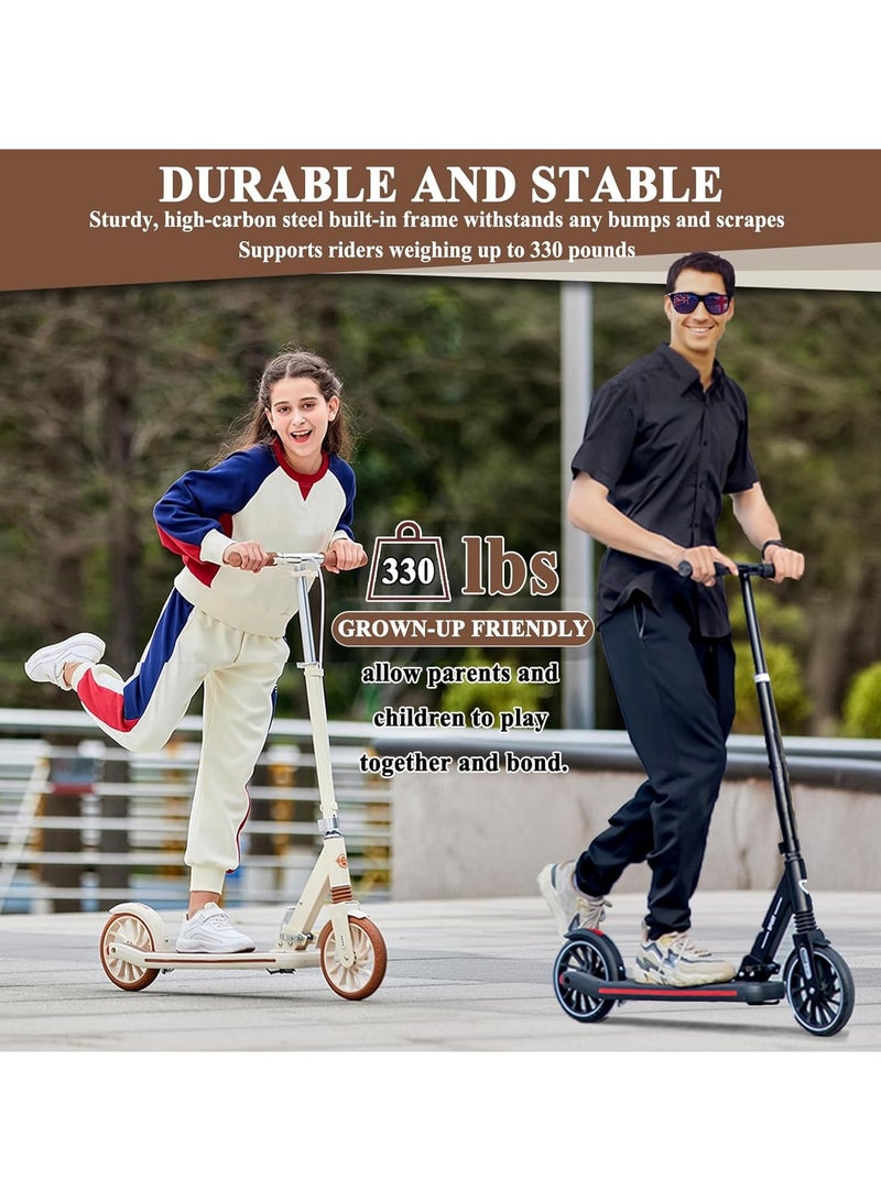 Generic Foldable Kick Scooter for Kids, Teens & Adults (Ages 6-12) – Lightweight & Durable, Perfect for Campus Travel & Outdoor Rides (Brown) - Image 2