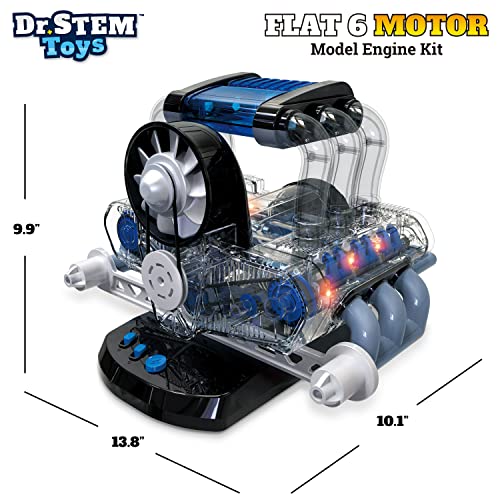Dr. STEM Toys Dr STEM Toys Model Engine Kit for Boys  Girls Ages 12 Realistic Replica Flat 6 Motor Has Over 320 Parts Real Motorized Action LED Lights  Sound Effects Comes with Detailed Directions - Image 5