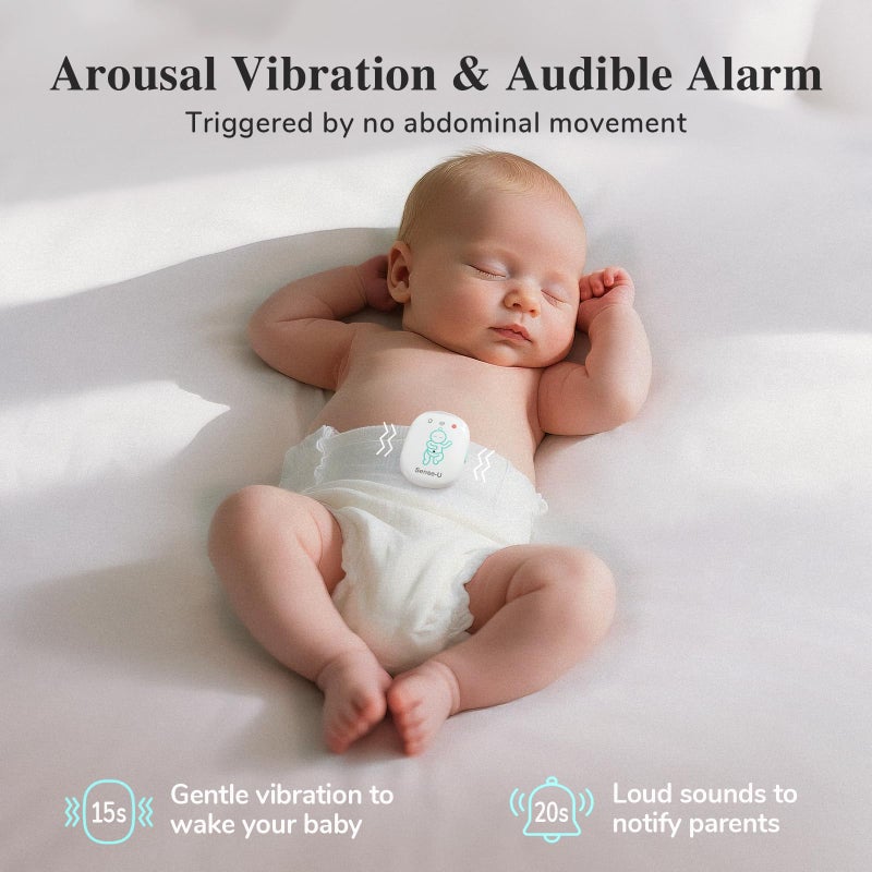 Sense-U Pro Baby Monitor(Long Range) â€“ Tracks Breathing Movement, Rollover & Temperature Anywhere for Better Sleep, Simple Clip-On Smart Tracker with Arousal Vibration, Audible Alerts & Sleep Analysis - Image 4