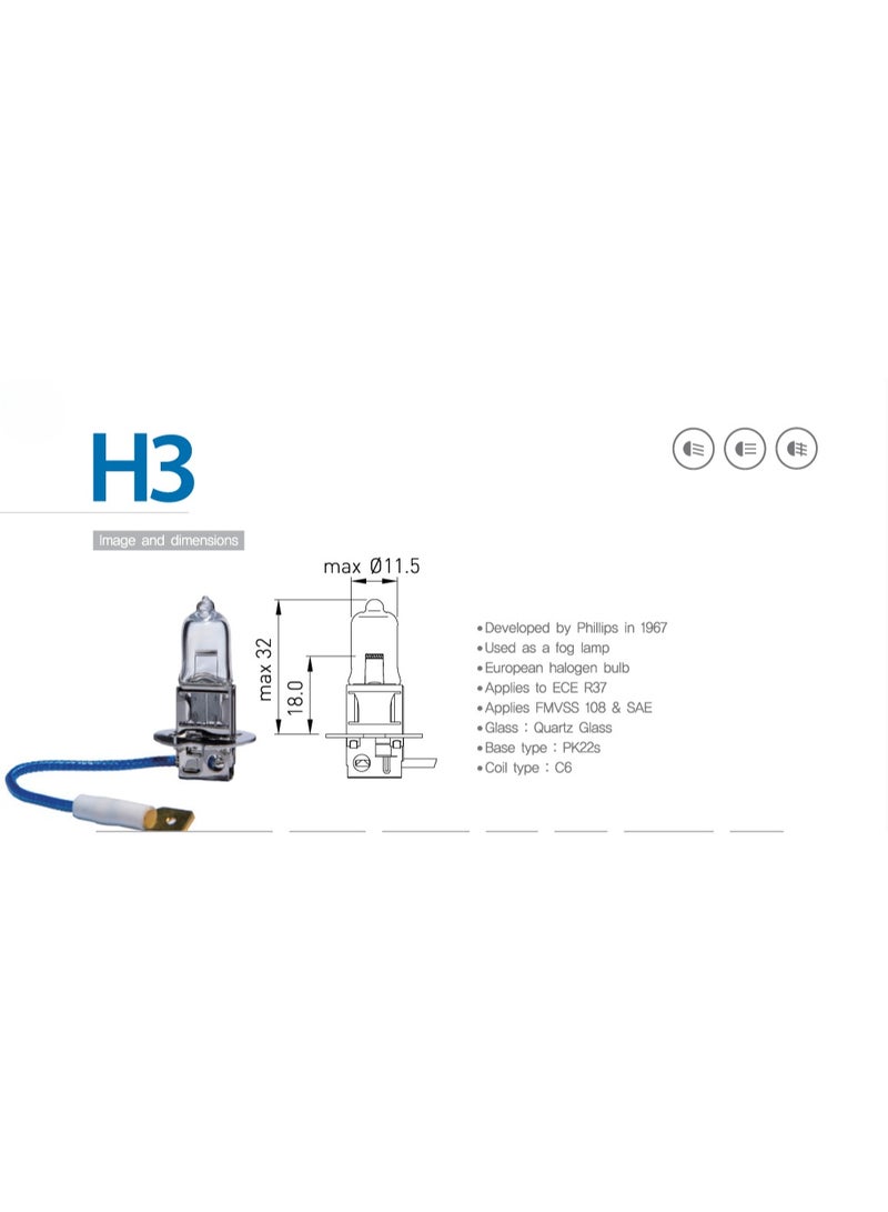 BIOLIGHT H3 Headlight / Fog Lamp Bulb 12V 55W - Image 4