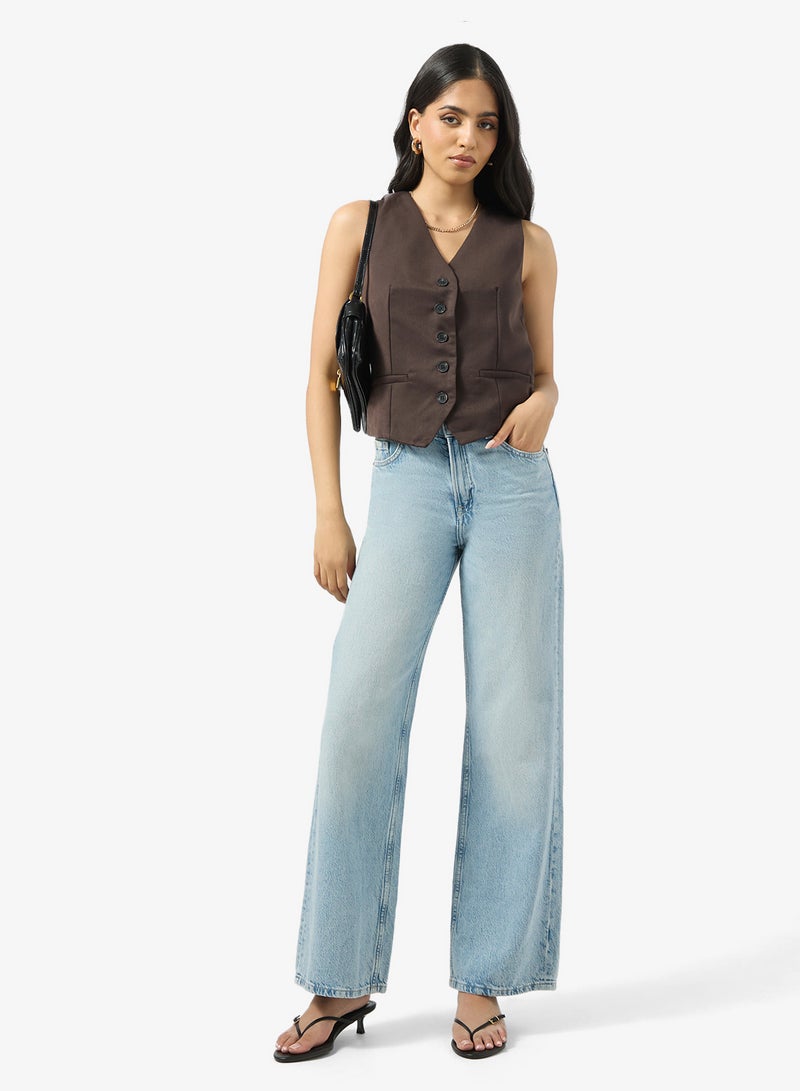 Ginger Button Up Waistcoat - Image 4