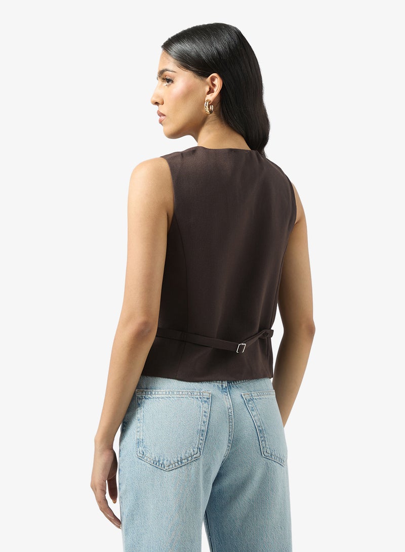 Ginger Button Up Waistcoat - Image 2