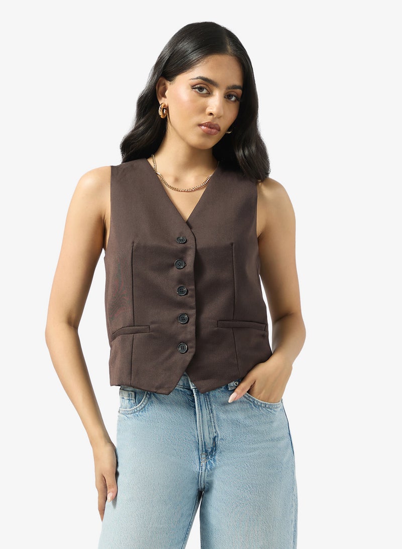Ginger Button Up Waistcoat - Image 1