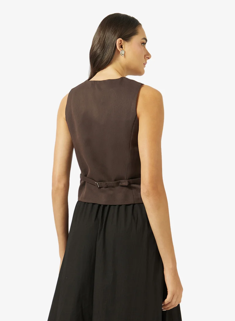 Ginger Button Up Waistcoat