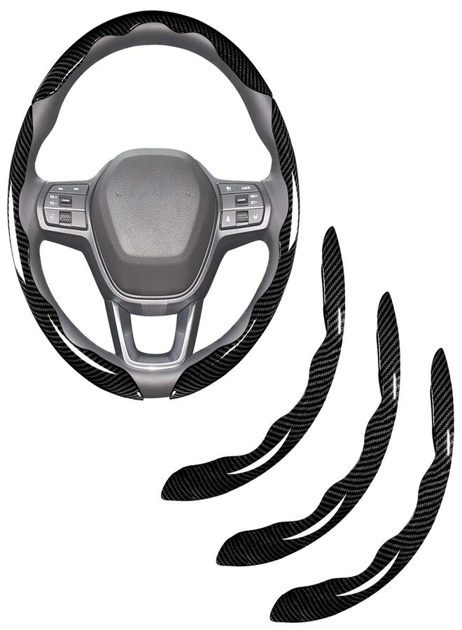 Aimato Carbon Fiber Steering Wheel Covers 3 Piece Clip on Steering Wheel Cover - Image 1
