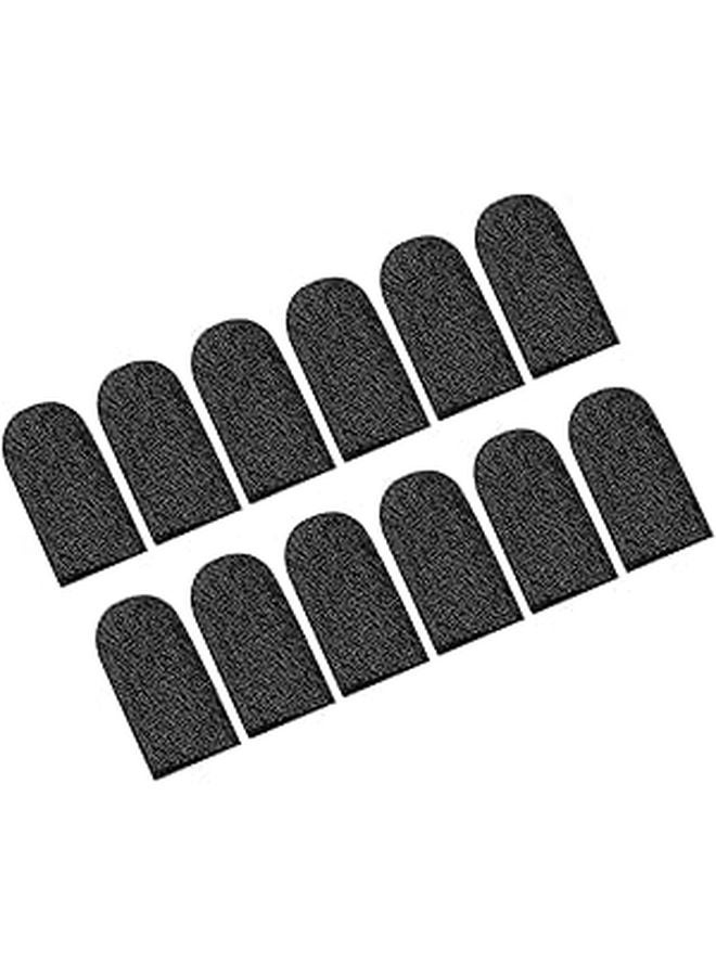 Black Sweat Proof Nylon Finger Sleeves For Mobile Gaming 10pcs Breathable Wear Resistant - Image 1