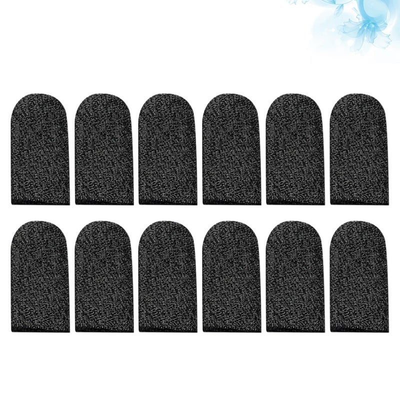 Black Sweat Proof Nylon Finger Sleeves For Mobile Gaming 10pcs Breathable Wear Resistant - Image 4