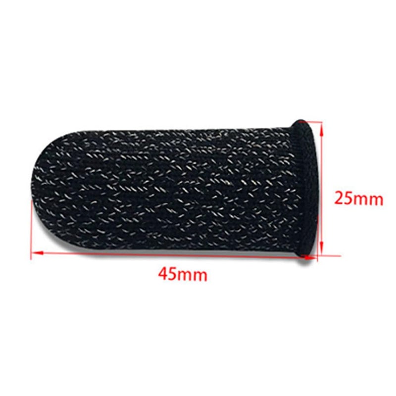 Black Sweat Proof Nylon Finger Sleeves For Mobile Gaming 10pcs Breathable Wear Resistant - Image 3