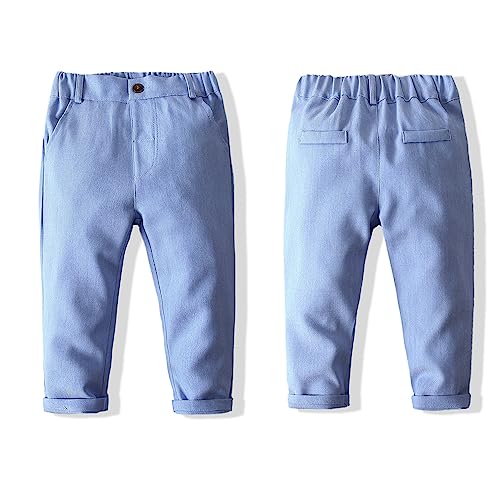 Kimocat Baby Boys Gentleman Bowtie Formal Outfit Suits Tuxedo Vest Wedding Party Suit (as1, Age, 12_Months, Blue 3) - Image 4