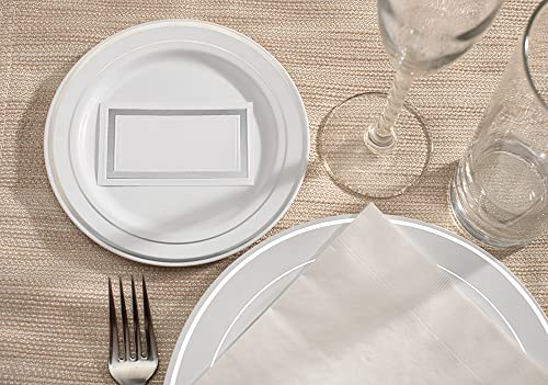 PaperDirect White 65lb Cover Stock Place Cards, Silver Foil Border, Micro-Perforated, 2" x 3 1/2", 200/box, Laser and Inkjet Compatible - Image 4