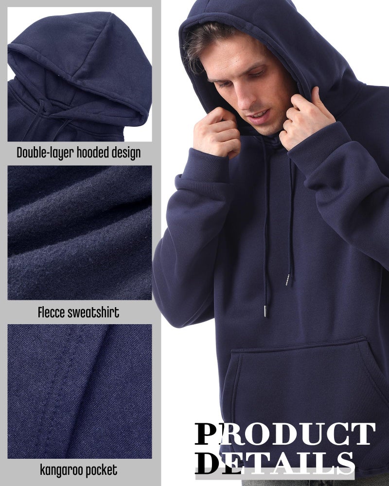 Chicingyou 4 Pack Men's Lightweight Fleece Pullover Hoodie Long Sleeve Sweatshirt with Pockets for Men(3xl) - Image 4
