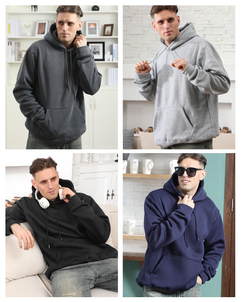 Chicingyou 4 Pack Men's Lightweight Fleece Pullover Hoodie Long Sleeve Sweatshirt with Pockets for Men(3xl) - Image 5
