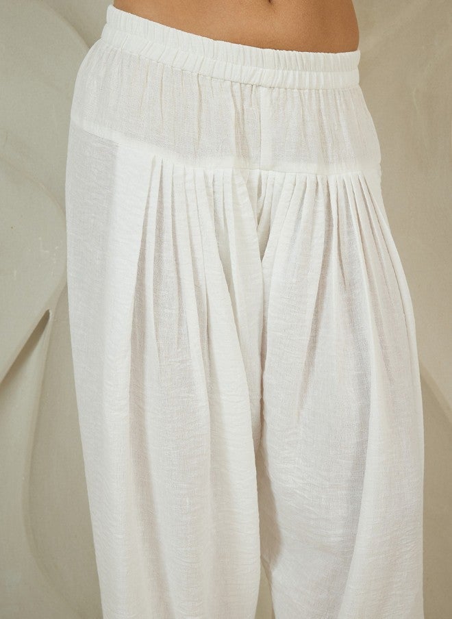 Athena Floral Embroidered Cotton Kurta With Salwar For Women - Image 3