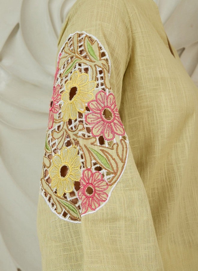 Athena Floral Embroidered Cotton Kurta With Salwar For Women - Image 2