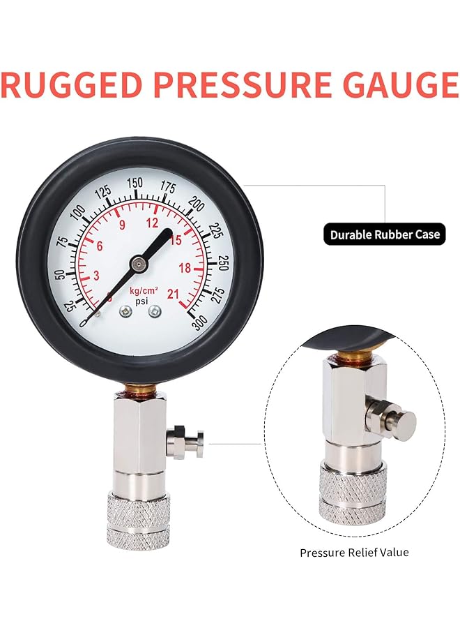 X Spring Petrol Engine Compression Tester Kit, Small Engine Compression Tester Automotive Tool Gauge, Universal Push On Gauge Set, Engine Tools, Automotive Tool Gauge For Motorcycle Car Truck - Image 4