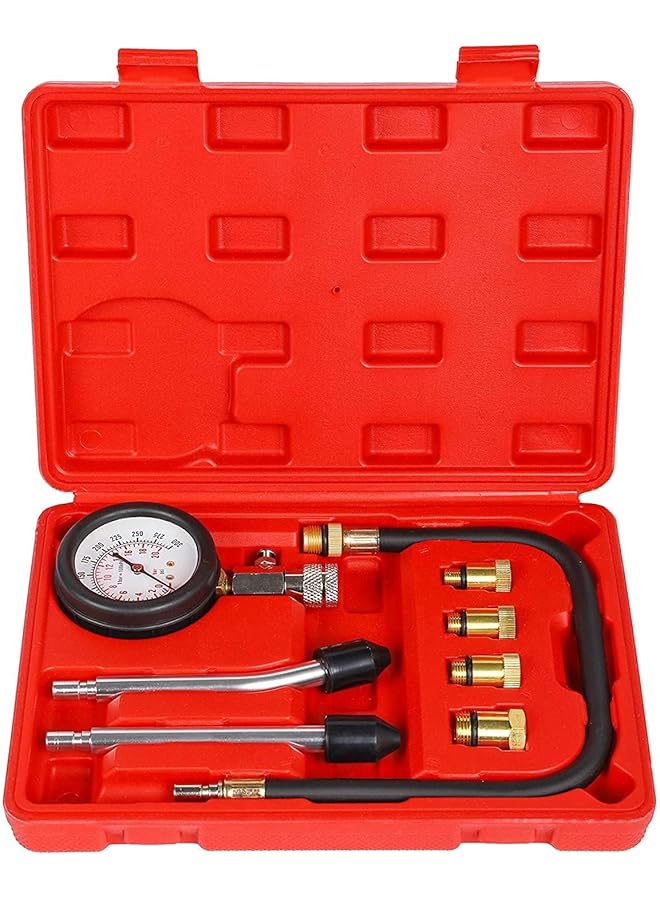 X Spring Petrol Engine Compression Tester Kit, Small Engine Compression Tester Automotive Tool Gauge, Universal Push On Gauge Set, Engine Tools, Automotive Tool Gauge For Motorcycle Car Truck - Image 1