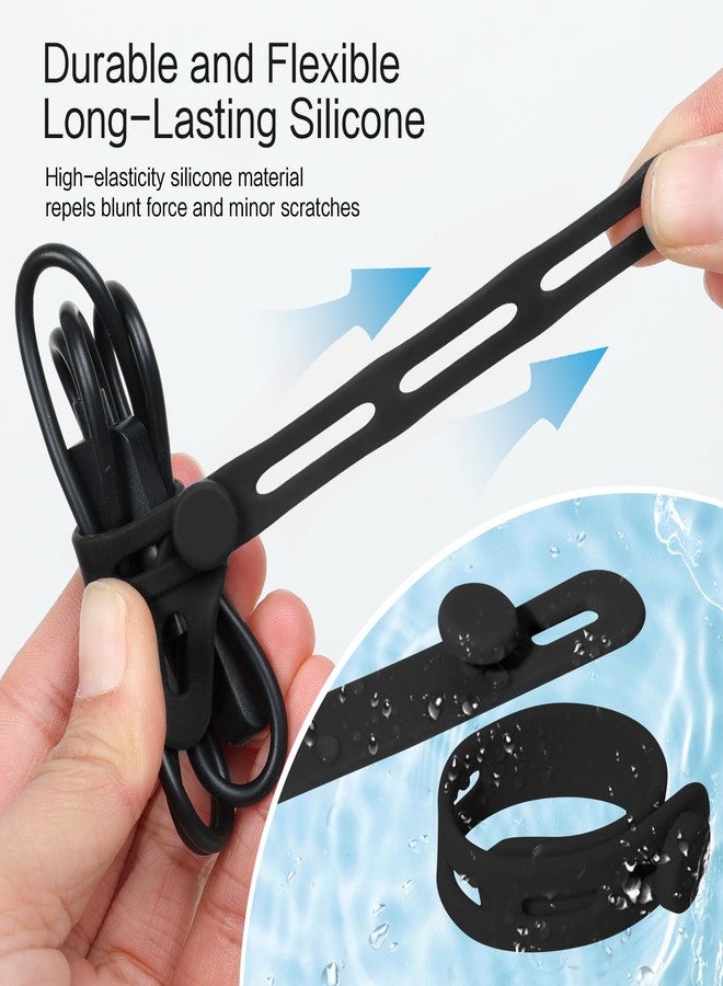 Donruby 24Pcs Silicone Cable Ties Cord Organizer Wrap - Reusable Washable Wire Ties Management with Lock Buckle, Adjustable Fastening Cable Strap Tie, Multi-purpose High Elastic Cord Organizer(Black) - Image 4