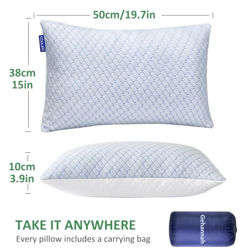 Gehannah Travel Pillow - Large 2 Pack Compressible Camping Pillow for Sleeping - Shredded Memory Foam with 2 Storage Bags - Supportive for Adults, Kids, Outdoor, Backpacking, Hiking Gear - Image 5