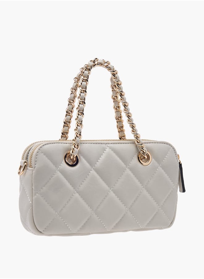 Celeste Women Quilted Crossbody Bag with Detachable Chain Strap and Handles  - Image 3