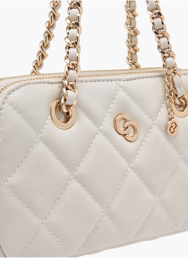Celeste Women Quilted Crossbody Bag with Detachable Chain Strap and Handles  - Image 4