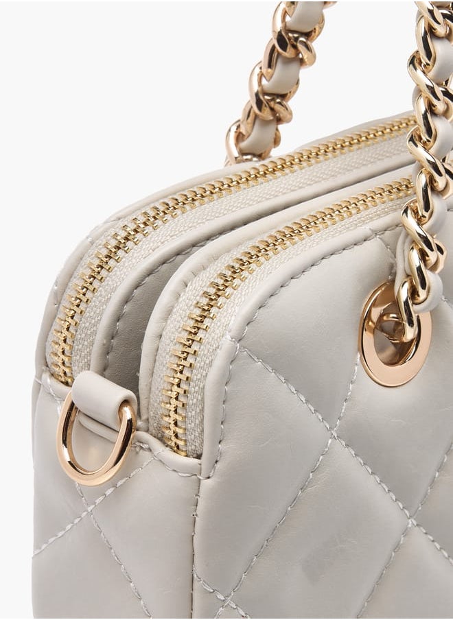 Celeste Women Quilted Crossbody Bag with Detachable Chain Strap and Handles  - Image 5