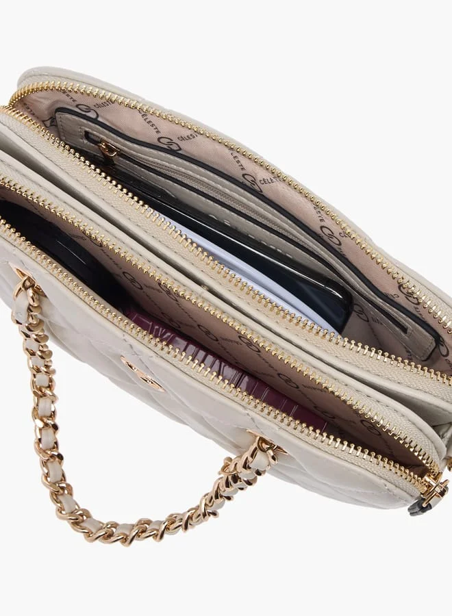 Celeste Women Quilted Crossbody Bag with Detachable Chain Strap and Handles