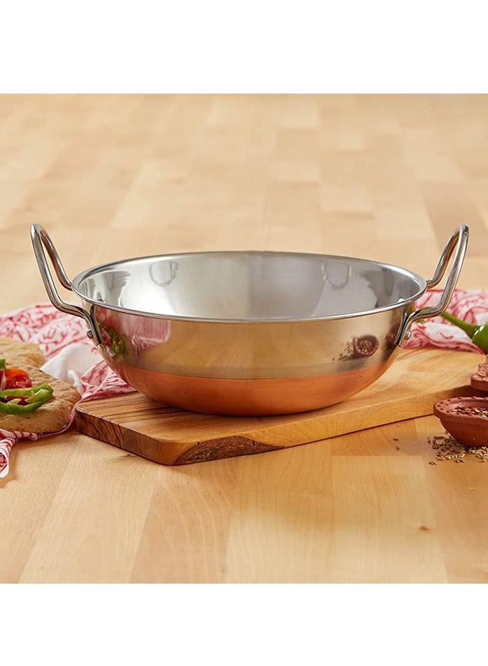 BLACKSTONE Copper Base Stainless Steel Kadai with Handles 29Cm - Image 3