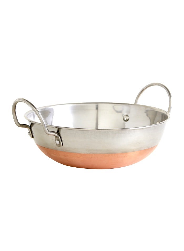 BLACKSTONE Copper Base Stainless Steel Kadai with Handles 29Cm - Image 1