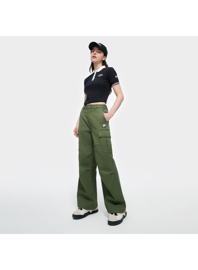 FILA Women'S Fusion Series Fashion Simple Casual Pants Loose Cargo Pants Woven Trousers - Image 2