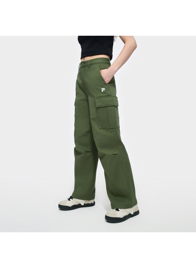 FILA Women'S Fusion Series Fashion Simple Casual Pants Loose Cargo Pants Woven Trousers - Image 3